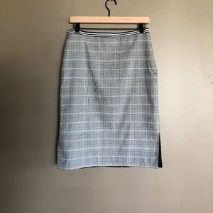 Black and White plaid pencil skirt